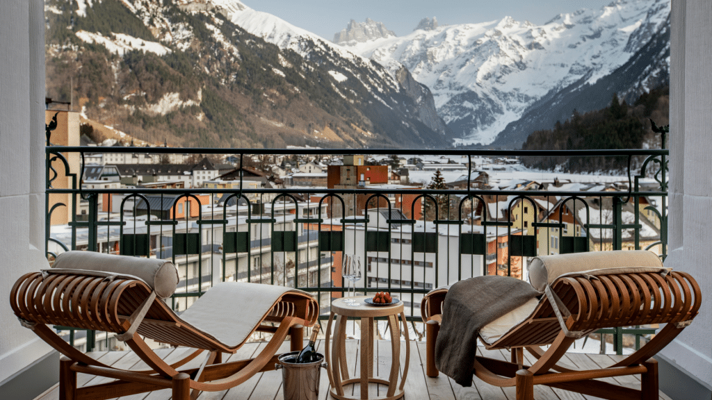 Kempinski Palace Engelberg Titlis Suite Balkon
