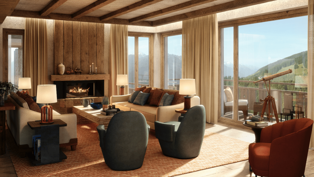 Six Senses Kitzbuehel Suite Residence Wohnzimmer
