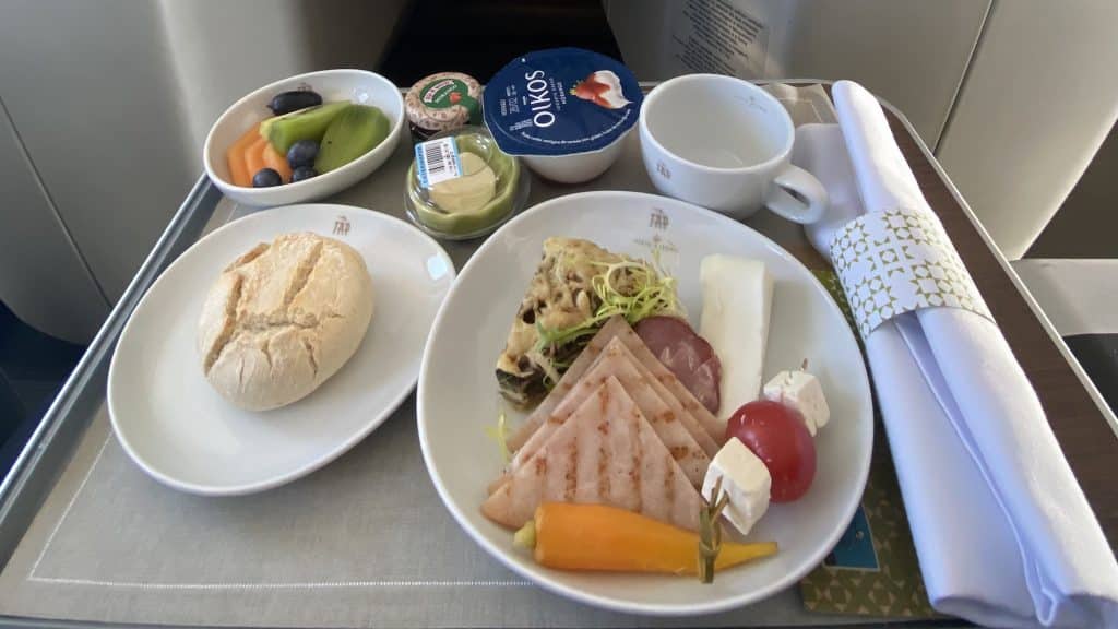 Frühstück Business Class TAP Air Portugal
