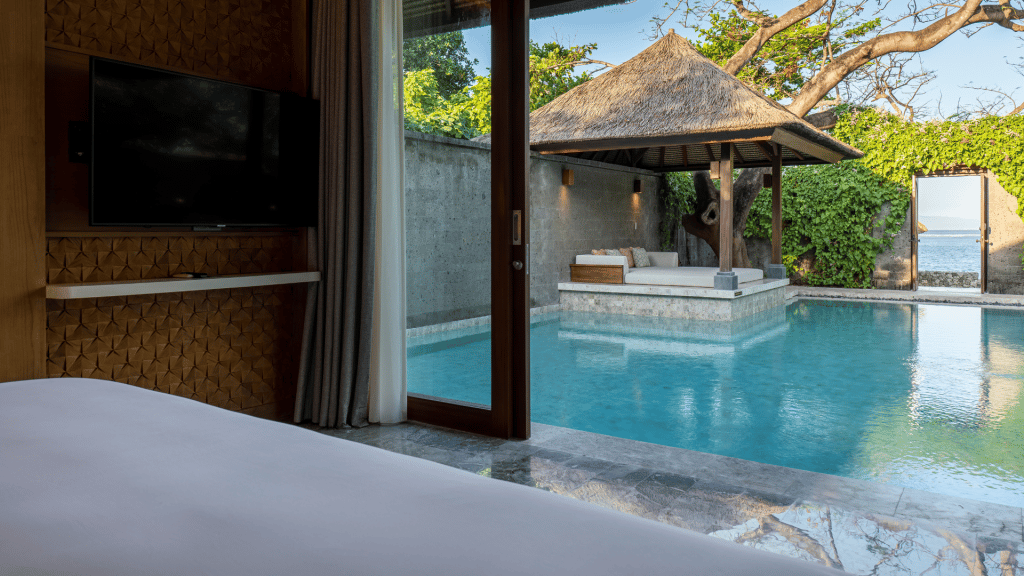 Andaz Bali Beach Villa Schlafzimmer Ausblick