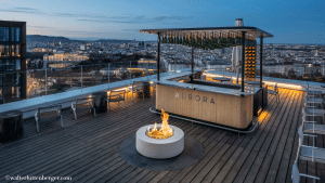 Andaz Wien Aurora Rooftop Bar Abend