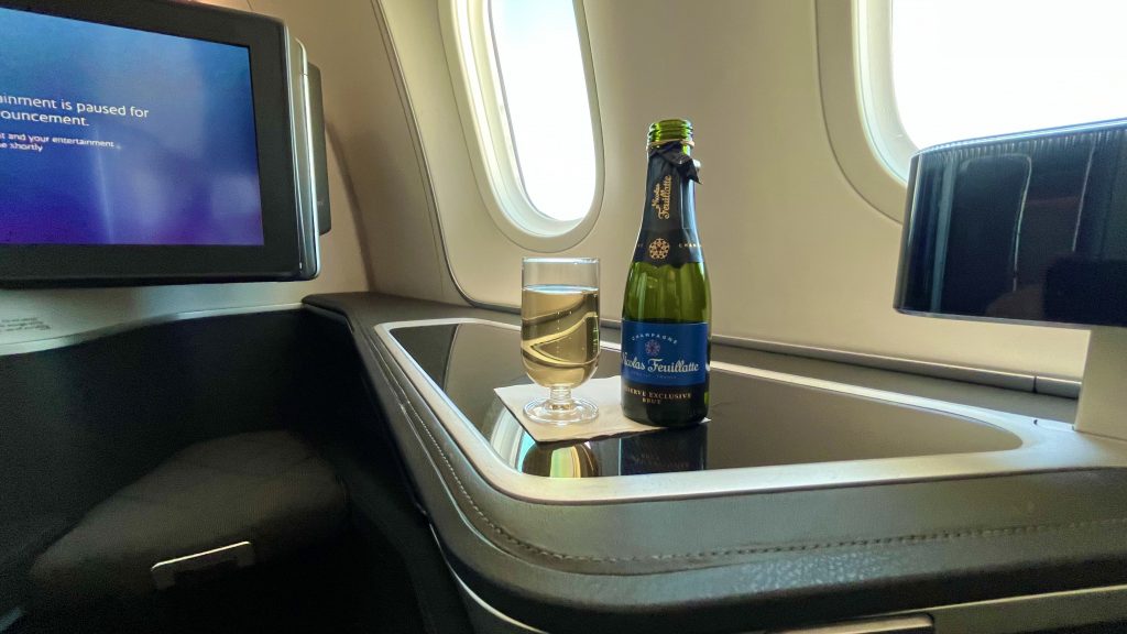 British Airways First Class Champagner