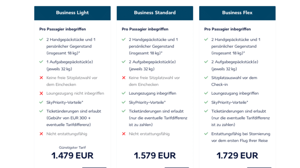 Air France KLM Business Light Tarif