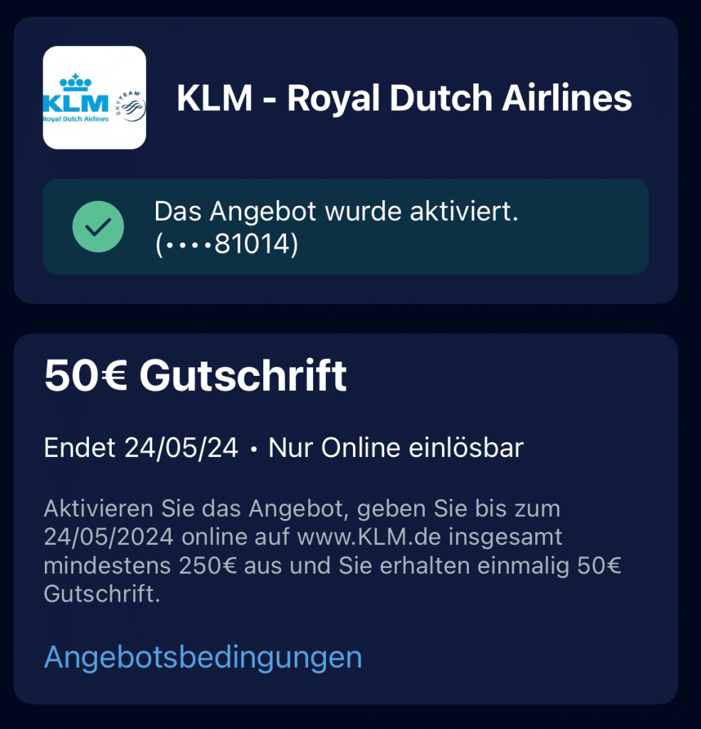 KLM Offer