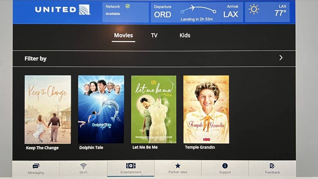 United First Class Boeing 737 800 Streaming Entertainment