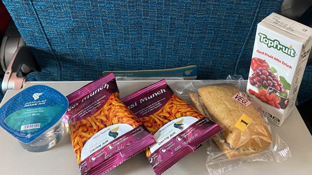Vegetarische Snackbox Oman Air Boeing 737 MAX 8