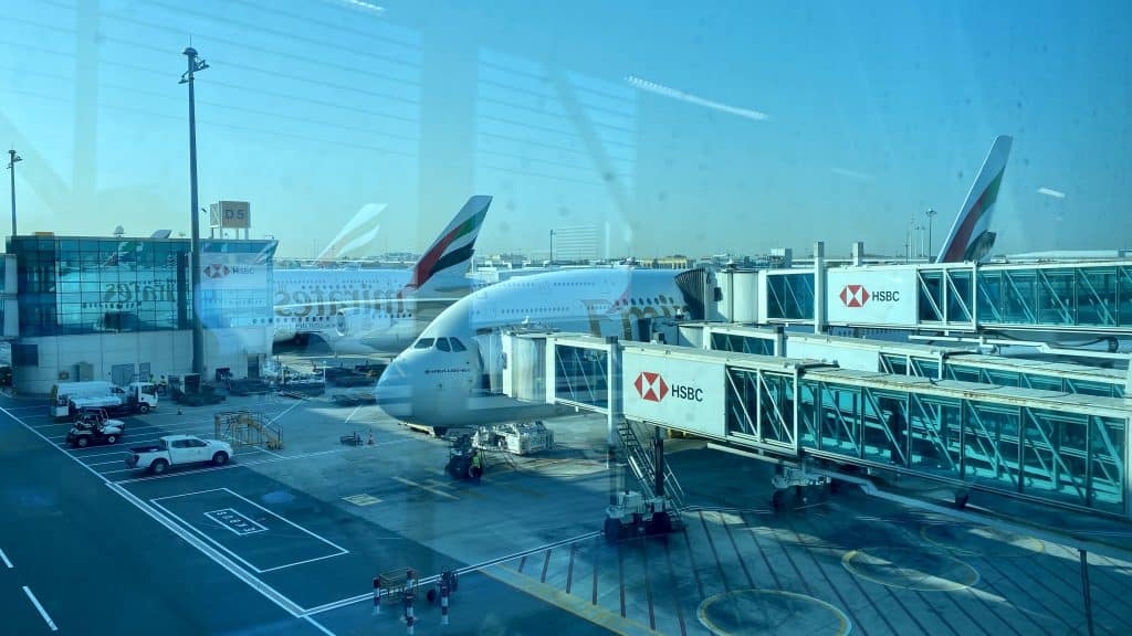 Emirates Airbus A380 Dubai International Airport Gate