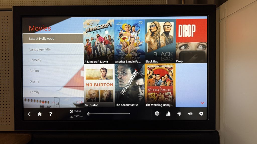 Swiss First Class Boeing 777 Entertainment System