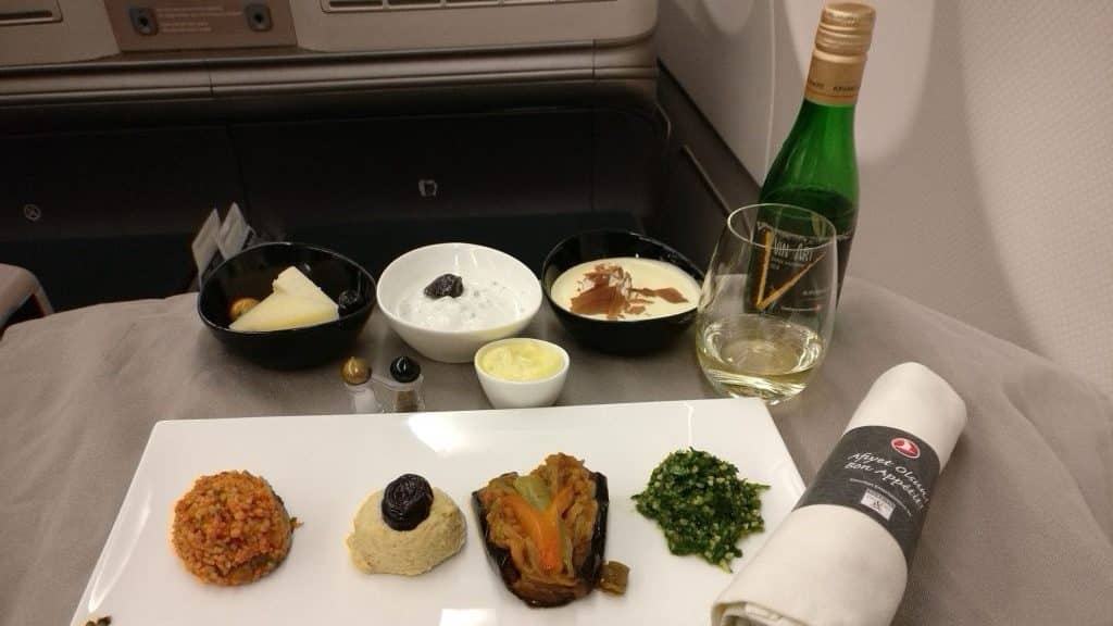 Turkish Airlines Business Class Airbus A330 300 Dinner 