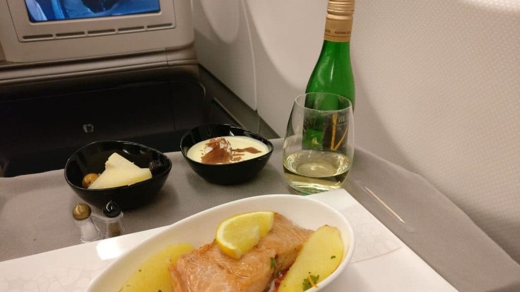 Turkish Airlines Business Class Airbus A330 300 Dinner 2