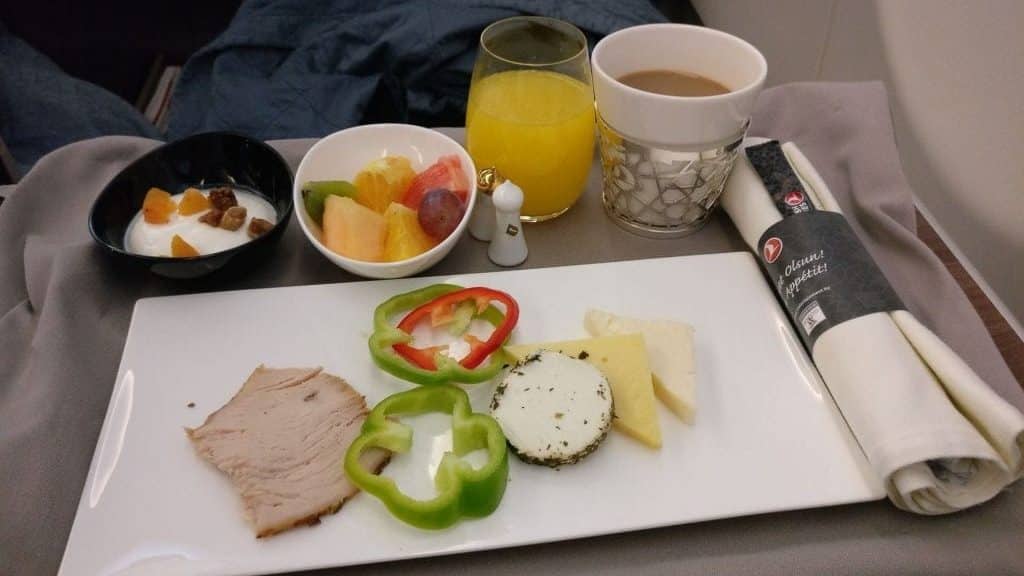 Turkish Airlines Business Class Airbus A330 Breakfast 
