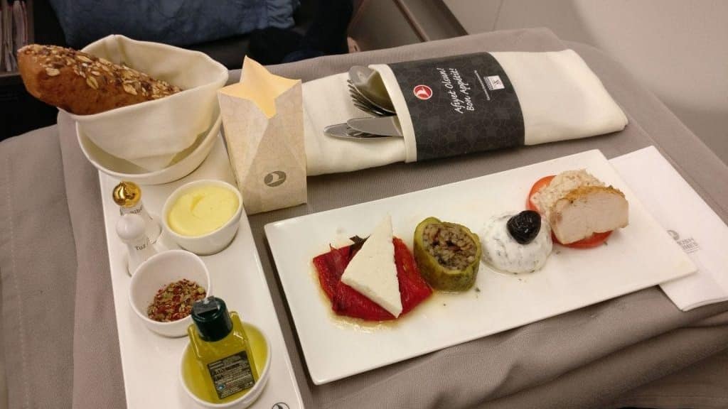 Turkish Airlines Business Class Airbus A330 Dinner 4 