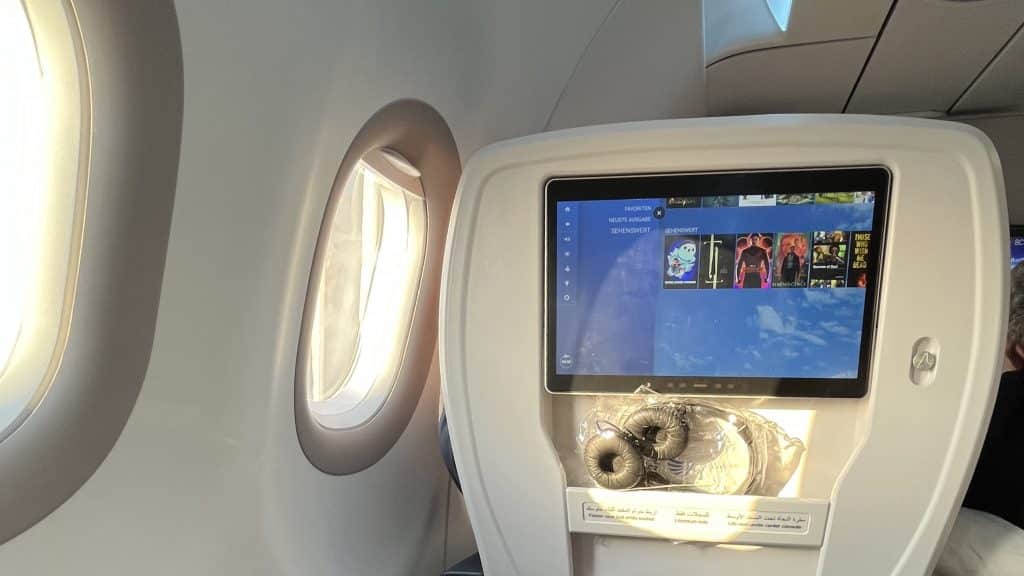 Egypt Air Business Class Bildschirm