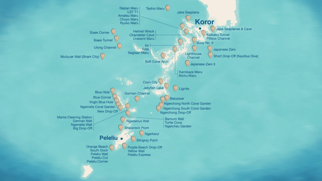 Palau Four Seasons Explorer Reiseroute