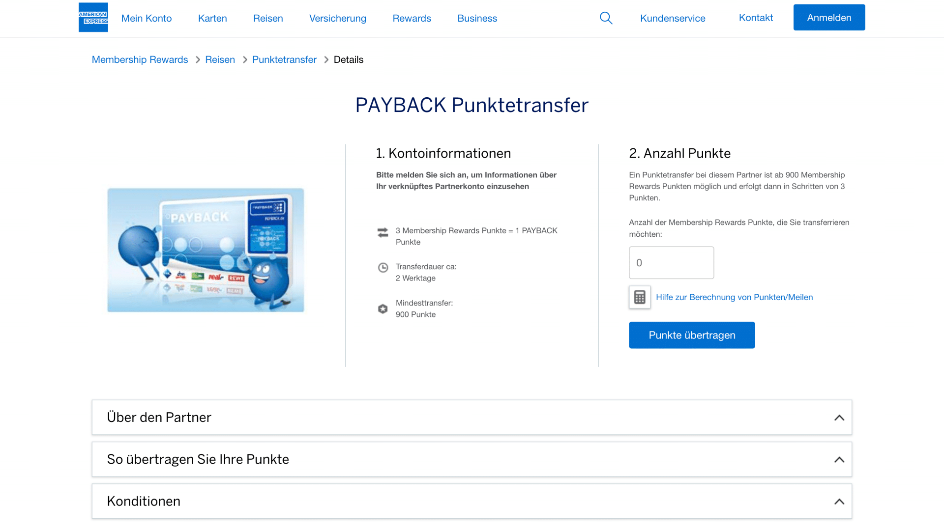 Amex Payback Punktetransfer Neu