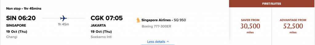 Singapore Airlines First Class Singapur Jakarta