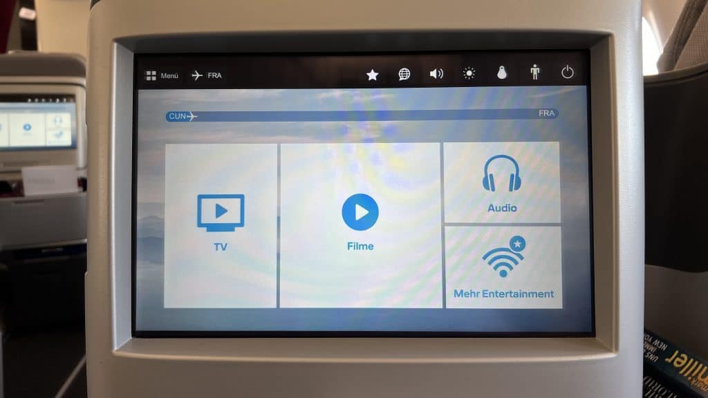 Eurowings Discover Business Class Bildschirm