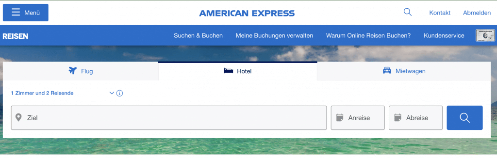 Amex Reiseportal Suchmaske