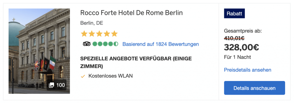 Amex Reiseportal Hotelpreise