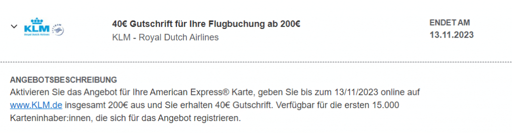 Amex Offers KLM