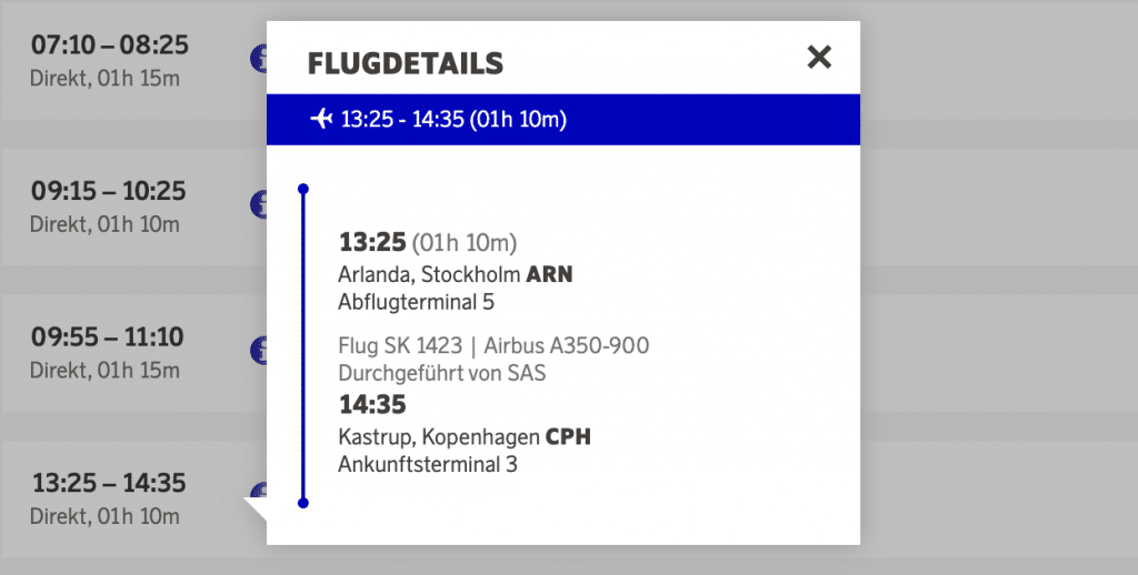 SAS Airbus A350 Kurzstrecke
