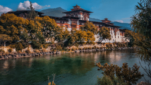 Bhutan Landschaft Tempel