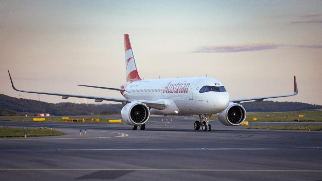 Austrian Airlines Airbus A320neo Landung Wien