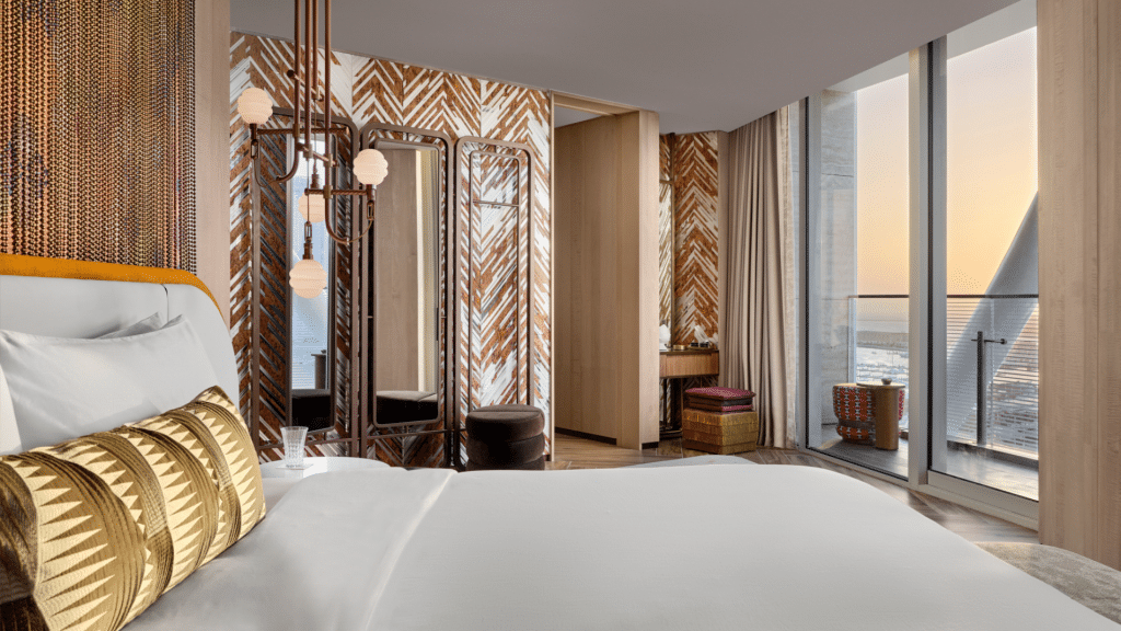 W Dubai Mina Seyahi Suite Schlafzimmer