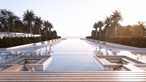  Four Seasons Resort Sansibar Pool Ausblick Strand