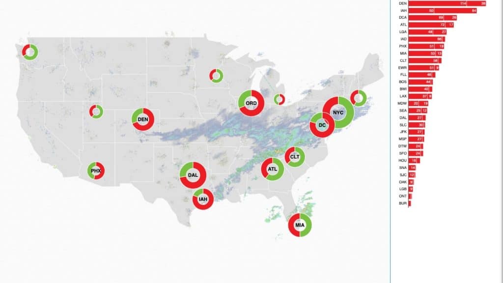 Schnee Chaos USA Karte