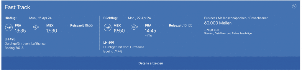 Verfügbarkeit Lufthansa Meilenschnäppchen Janaur 2024 2