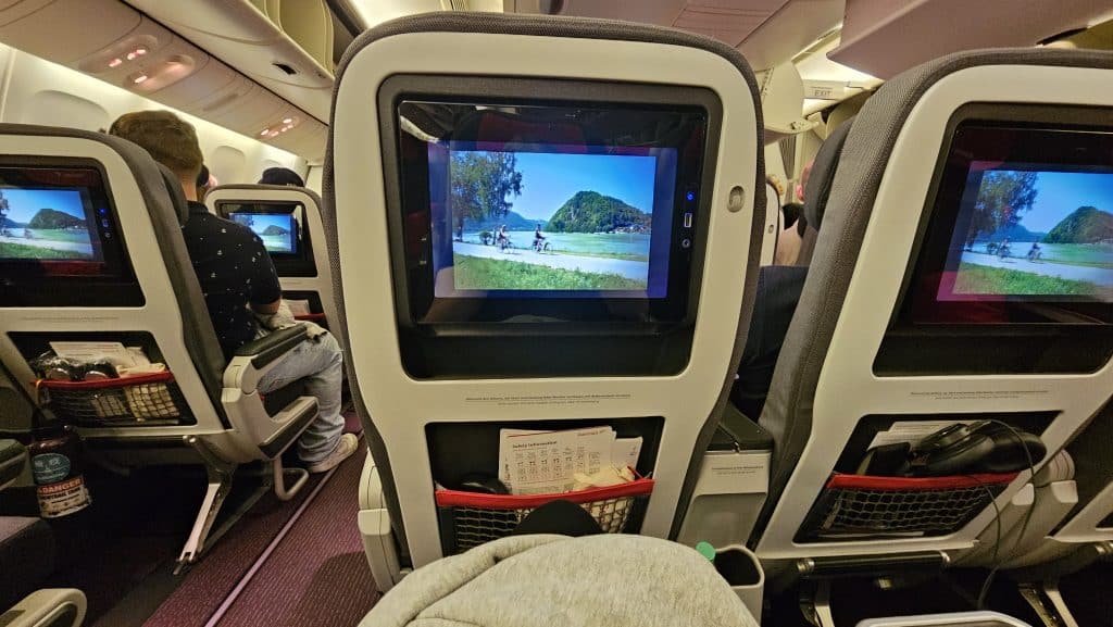 Austrian Airlines Premium Economy Bildschirme 3