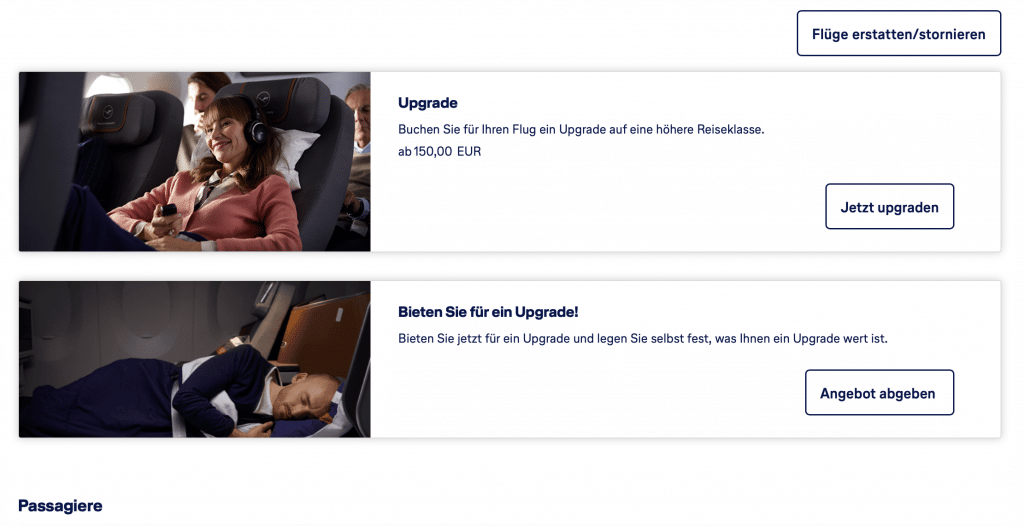 Lufthansa Upgrade Möglichkeiten