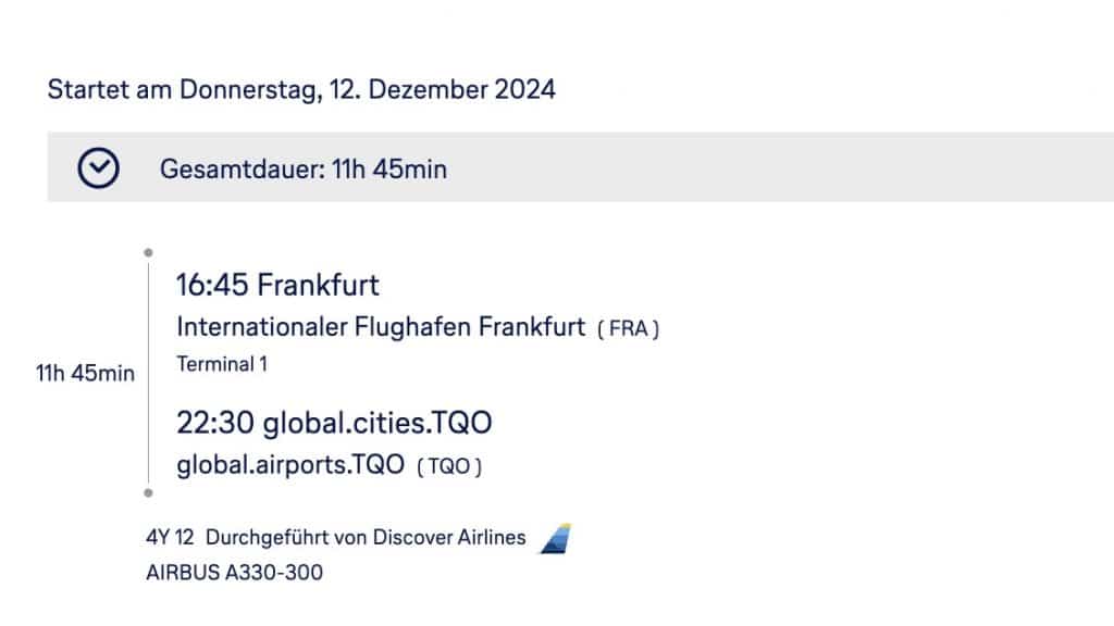 Frankfurt Tulum Discover Airlines