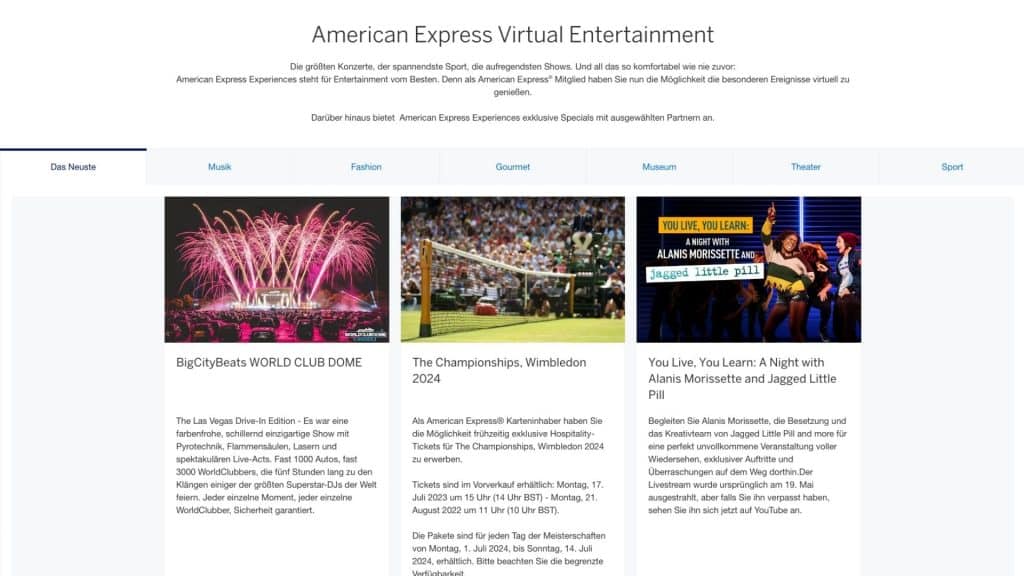 Amex Experiences Virtual
