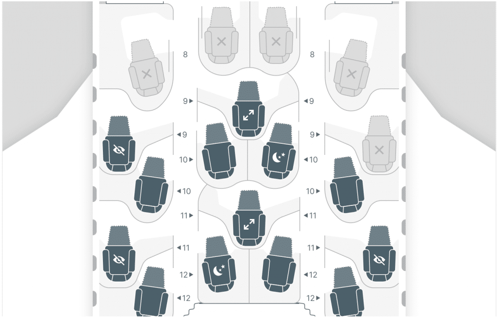 Insgesamt gibt es fünf unterschiedliche Sitztypen