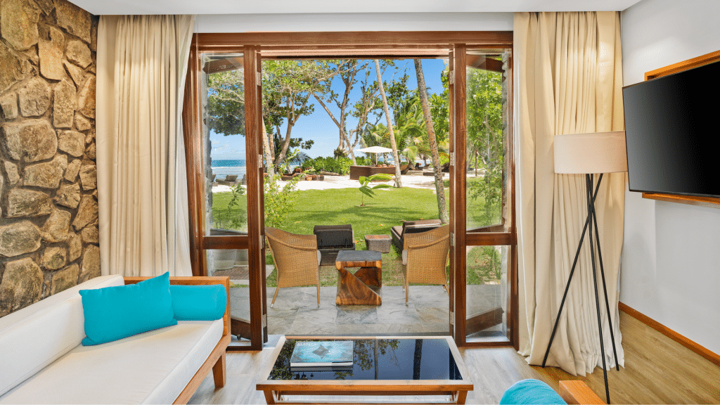 Kempinski Seychellen Resort Baie Lazare Familien Zimmer Wohnbereich