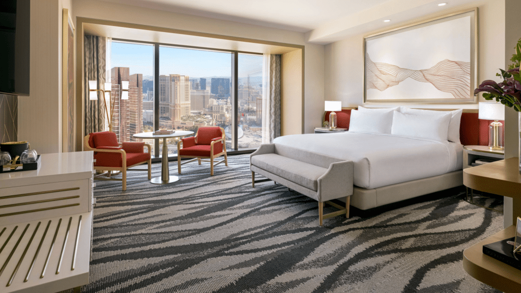 Conrad Las Vegas Strip View Suite Schlafzimmer