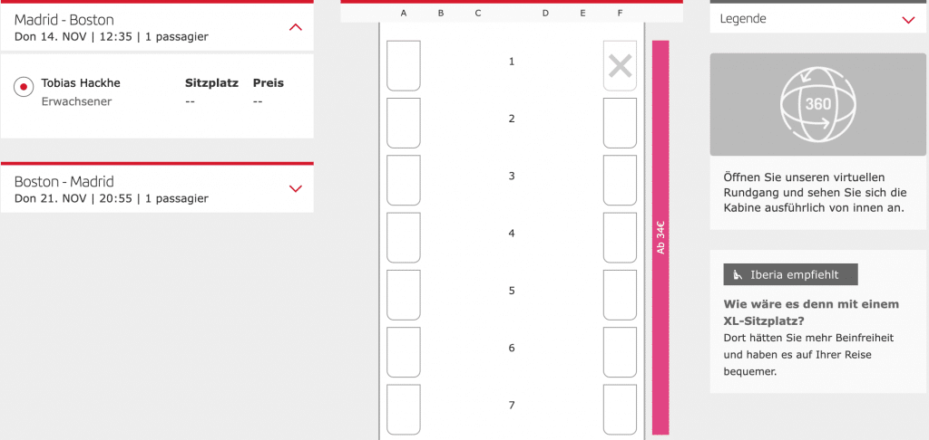 Iberia A321XLR Business Class