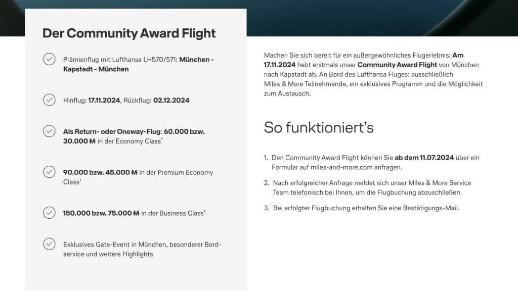 Lufthansa Award Flight