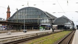 Scenic View Of The Platforms At Bremen Central Railway Station With Passengers