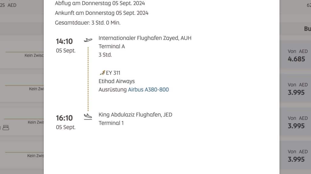 Etihad A380 Jeddah