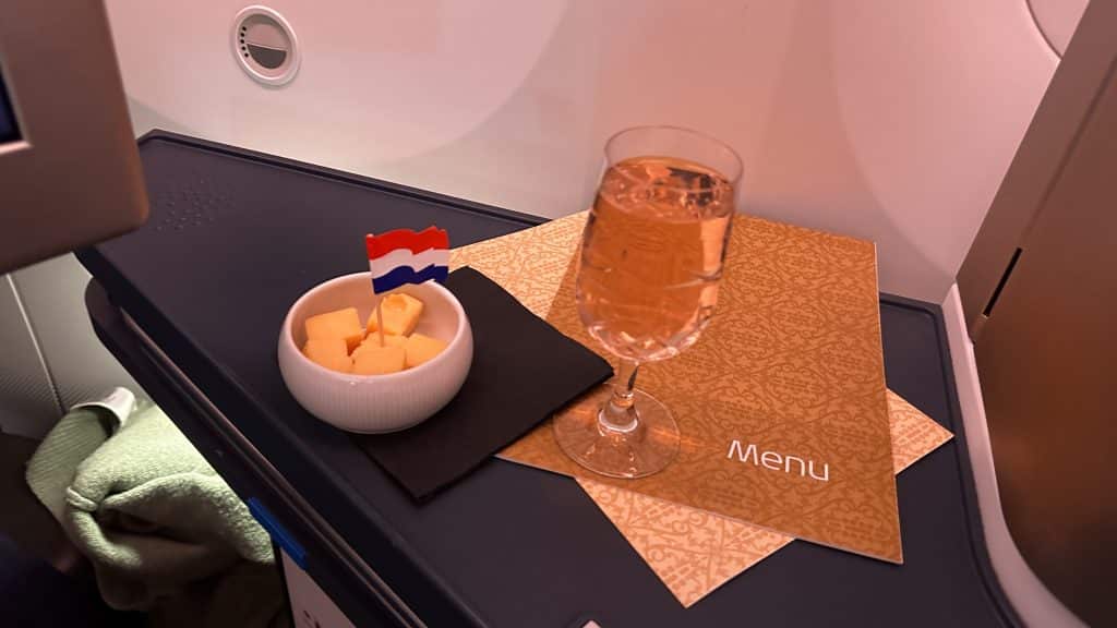 KLM Business Class Boeing 787 9 Drink 4