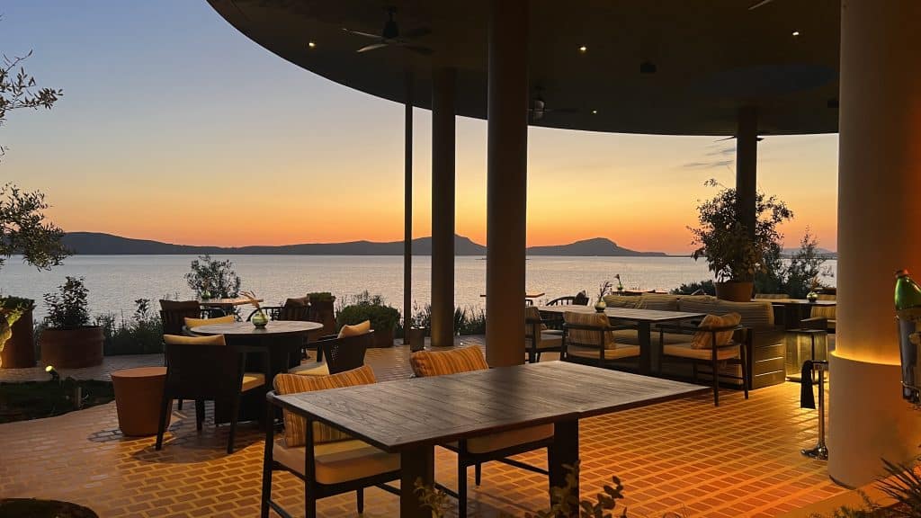 Mandarin Oriental Costa Navarino Restaurant Sonnenuntergang