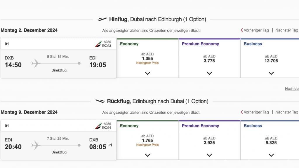 Emirates Edinburgh A350