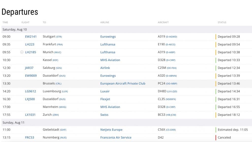 Screenshot Flightradar24 Sylt