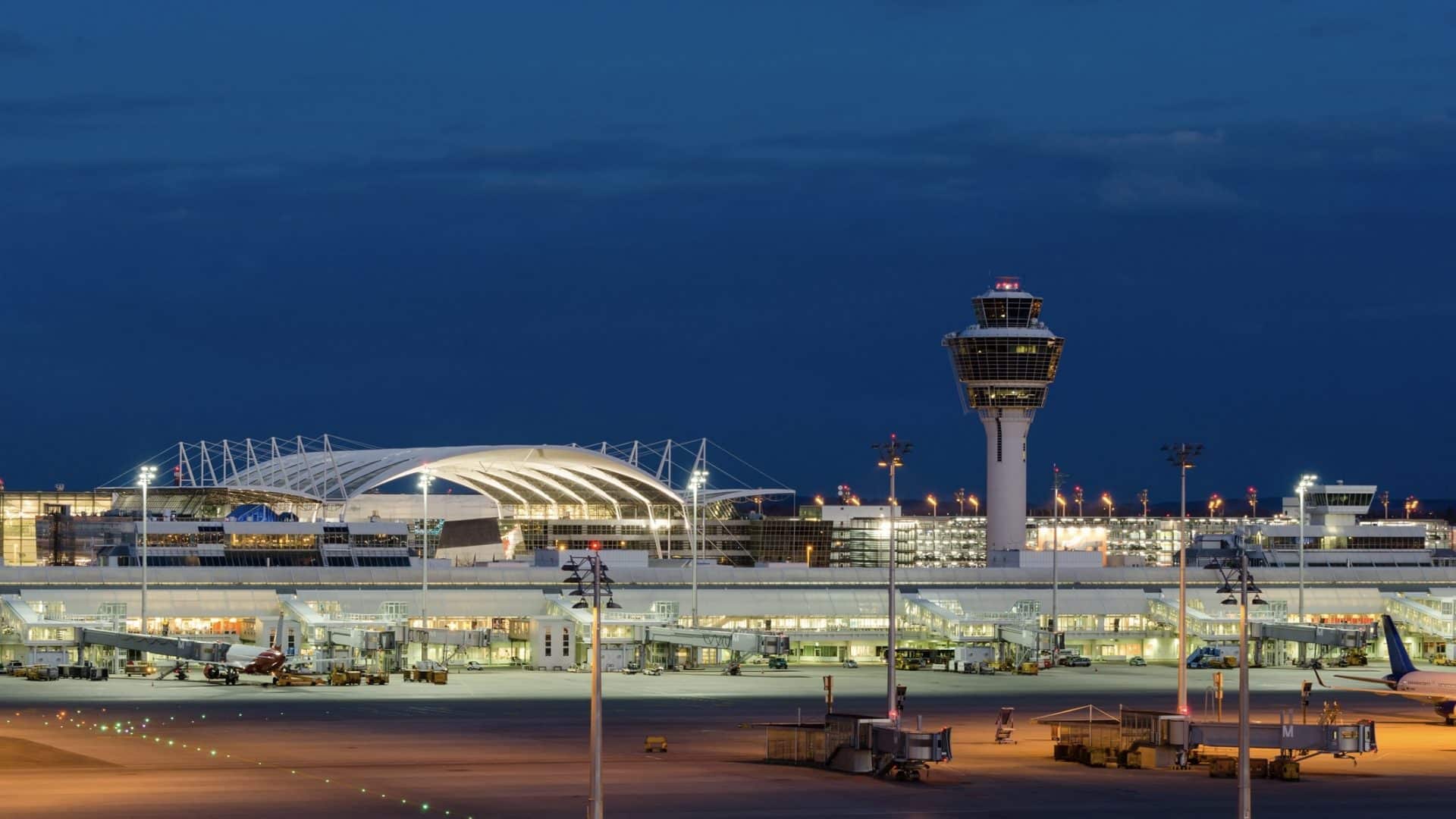 Munich Airport At Night