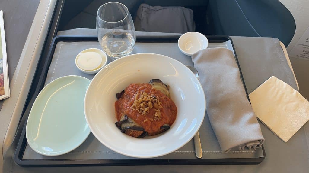 Hauptgericht Cathay Pacific Airbus A350 Business Class