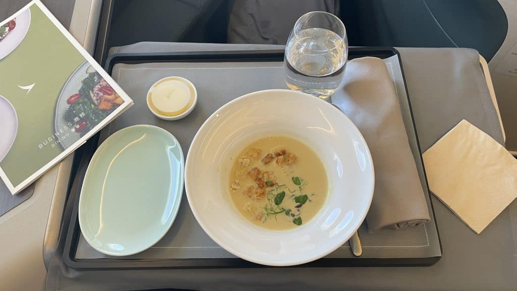 Suppe Cathay Pacific Airbus A350 Business Class