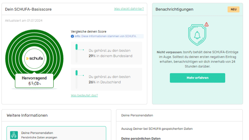Schufa Basis Score Bonify